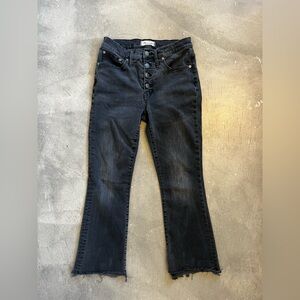 Madewell Black Cali-Demi crop flare Jeans